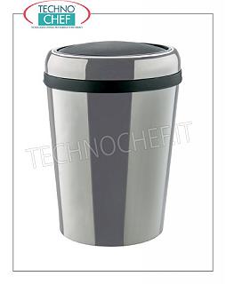 gettacarte Stainless steel waste paper basket with tilting lid, capacity 50 liters, diam.mm.410x720h