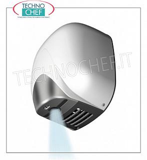 Air Cone Towels, electric, automatic AIR CONE hand dryer, automatic in white ABS, infrared sensor drive, drying speed 10-15 sec, motor speed 30.000 rpm, V.230 / 1, Kw.1,1, dim.mm. 221x157x285h
