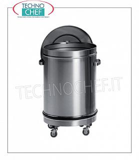 Stainless steel dustbin Stainless steel dustbin with lid, capacity 50 liters, diameter mm.390x600 h