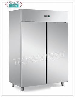 PROFESSIONAL TOP / Inox high-capacity fridge / freezer cabinets - ENERGY SAVING 2 door refrigerator cabinet, 1400 liters, ENERGY SAVING-HIGH THICKNESS, temperature -2 ° / + 10 ° C, ventilated, Gastro-norm 2/1, base line without light and key, V 230/1, kw 0.47 , dim. mm 1480x820x2060h