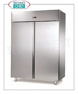 PROFESSIONAL Stainless Steel Fridge / Freezer Cabinets - BASIC Line 2 door refrigerator cabinet, 1.325 liters, operating temperature -2 ° / + 8 ° C, ventilated, Gastro-norm 2/1, V.230 / 1, Kw 0.70, dimensions 1480x830x2010h mm