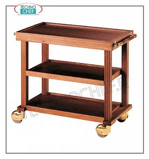 Wooden service carts Service trolley in solid wood, n. 3 shelves, dimensions 1100x500x800h