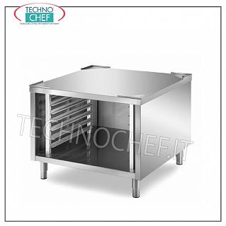 Stainless steel base support for convection ovens Base support in stainless steel for oven on cabinet, complete with guides for inserting 7 Gastro-Norm 2/1 trays h 60 mm., Dim. mm. 800x800x720 h.