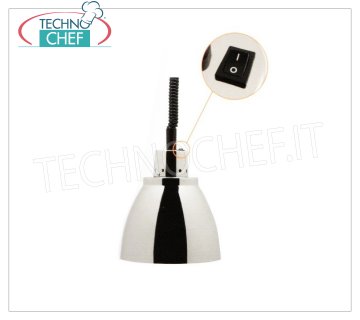 TECHNOCHEF - Aluminum infrared heating lamp, Mod.NA25 HEATING LAMP adjustable in height, ALUMINUM lampholder diam.225 mm., RED light, V.230/1, W.250, Weight 1,08 Kg.