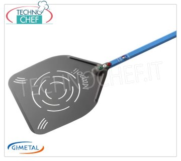 Gi.Metal - Rectangular perforated aluminum pizza shovel SHA, Napoli Line, handle length 150 cm Rectangular perforated aluminum pizza shovel SHA, Naples Line, light, smooth and resistant, dim.mm 330x330, handle length 1500 mm.