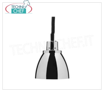 TECHNOCHEF - Infrared Heating Lamp in Chromed Copper, Mod.NC25 HEATING LAMP adjustable in height, CHROMED COPPER lamp holder diameter 225 mm, RED light, V.230/1, W.250, Weight 1,25 Kg.