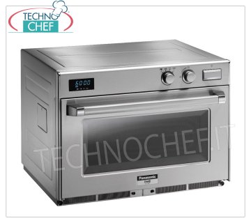 PANASONIC - Professional microwave oven, chamber for GN 1/1 trays, MANUAL controls, 1800 W, mod.PANE1840, PANASONIC professional microwave oven, MANUAL controls, 565x330x250h mm cooking chamber, suitable for 2 GN 1/1 trays, power output W 1800, 4 magnetrons of 450 W, V 230/1, Kw 3.0 - weight 54 Kg, dim .mm 650x526x471h