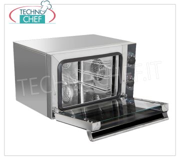 TECNODOM - Electric Convection Oven for 3 Trays/Grills GN 2/3 (cm 35,4x32,5), Manual Controls, mod. NERINO ULTRA COMPACT ELECTRIC CONVECTION OVEN, capacity 3 Gastro-Norm 2/3 TRAYS (excluded), MANUAL CONTROLS, V.230/1, Kw.2,5, Weight 25 Kg, dim.mm.600x520x390h
