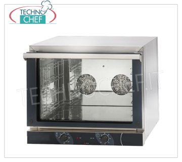 CONVECTION OVEN Electric 4 Trays GN 1/1, Professional, mod. NERONE4T GN1 / 1 Electric convection oven with convection, for GASTRONOMY, capacity 4 TRAYS GN 1/1, mm 530x325 (excluded), version with MANUAL CONTROLS, V.230 / 1, Kw.3,15, Weight 35 Kg, dim.mm.686x660x580h