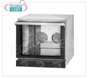 Electric Convection Oven with Grill, 4 Trays 435x350 mm, Manual Controls, mod. 595 EKO Grill CONVECTION OVEN Electric with GRILL, for GASTRONOMY and SNACK, capacity 4 TRAYS of mm 435x350 (excluded), MANUAL CONTROLS, V.230 / 1, Kw.3,15 + 1,7, Weight 33 Kg, dim.mm.589x660x580h
