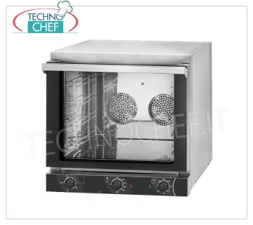 TECNODOM - Electric Convection Oven with Grill, 4 435x350 mm trays, Manual Controls, mod. 595 EKO Grill Electric CONVECTION OVEN with GRILL, for GASTRONOMY and SNACKS, capacity 4 TRAYS measuring 435x350 mm (not included), MANUAL CONTROLS, V.230/1, Kw.3.15+1.7, Weight 33 Kg, dim.mm.589x660x580h