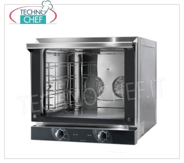 TECNODOM - Electric Convection Oven for 4 Trays/Grills 43.5x35.0 cm, Mechanical Controls, mod. NERONE EKO 4 MEC ELECTRIC CONVECTION OVEN Ventilated for GASTRONOMY, capacity 4 TRAYS of 435x350 mm (excluded), MANUAL CONTROLS, V.230/1, Kw.3,15, Weight 33 Kg, dim.mm.589x660x580h