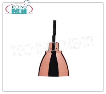 TECHNOCHEF - Infrared copper heating lamp, Mod. NR25 HEATING LAMP adjustable in height, COPPER lamp holder diameter 225 mm, light RED, V.230 / 1, W.250, Weight 1,25 Kg.