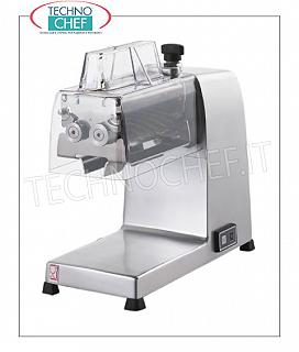 Electric meat tenderizer with 2 rollers equipped with 44+44 blades, Max thickness to be introduced 20 mm ELECTRIC meat tenderizer, with ROLLERS of 44+44 STAINLESS STEEL blades, max insertable thickness mm 20, V.230/1, kw 0,40, dimensions mm 200x450x440h