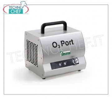 Portable Ozone Generator for Rooms up to a maximum of 180 square meters, NEW - OPPORTUNITY PRICE Portable Ozone generator for environments up to 180 m / cubic, made of stainless steel and aluminum V. 230/1, kw 0,20 dimensions mm 244x210x252h