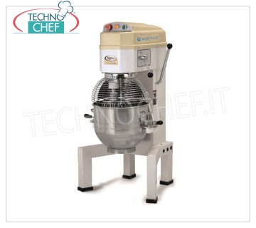 FAMA - 30 lt. Planetary Professional Dough Mixer, BAKER PA Line, model PAT30 Professional Planetary Dough Mixer with 30 liter stainless steel tank, BAKER PA Line, complete with hook, spatula and stainless steel whisk, 3 speeds, V.400 / 3, Kw.1,3, Weight 160 Kg, dim.mm.680x590x1100h