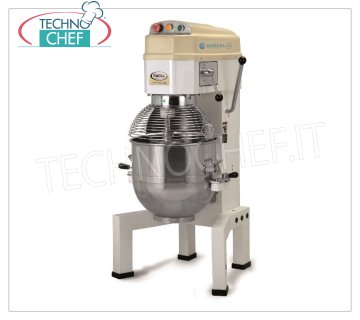 FAMA - Planetary mixer, BAKER PA line, with 40 lt stainless steel bowl, Mod.PAT40 Professional Planetary Mixer with 40 lt stainless steel bowl, BAKER PA line, complete with stainless steel hook, spatula and whisk, 3 speeds, V.400 / 3, Kw. 1,3, Weight 165 Kg, dim.mm.700x610x1130h