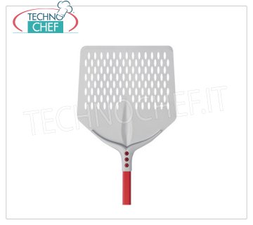 Square Perforated Pizza Shovel 33x33 cm for Baking in Aluminum, Tulip Line SQUARE PERFORATED Tulip pizza shovel in anodized aluminum, dim.cm. 33x33, handle length 1.20 m.