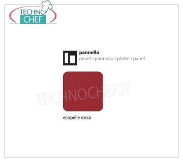 Red Ecoleather Panel Internal panel in red eco-leather, dimensions 540x540x1.2h mm