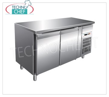 Forcar - Refrigerated Table 2 Doors, Temp. + 2 ° / + 8 ° C, lt. 390, Ventilated, Class B, mod.G-PA2100TN 2-Door Refrigerated Table with neutral drawer, Professional, Pastry Trays 600x400 mm, capacity 390 liters, temperature + 2 ° / + 8 ° C, ventilated refrigeration, ECOLOGICAL in Class B, Gas R290, V.230 / 1, Kw.0, 26, Weight 140 Kg, dim.mm.1510x800x860h