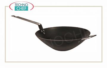 Paderno - Iron wok with 1 handle and 1 handle, professional for induction Iron wok with 1 handle and 1 handle, diam. 32 cm, 10 cm high