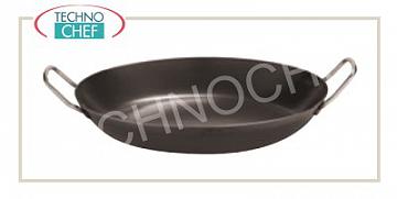 Paderno - Paella pan in iron with 2 handles, professional for Induction Iron Paella pan with 2 handles, diam. 42 cm, 6 cm high