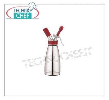 Inox steel double wall siphon, multipurpose, from Lt 0,5 - cod. 41455T55 THERMO WHIP Double Wall Multipurpose Stainless Steel THERMO Siphon - THERMO WHIP line, suitable for Cold and Drop Preparations