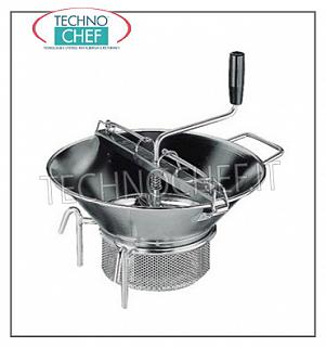 Food mill Stainless steel manual mill, diameter 37 cm, supplied with 3 mm holes