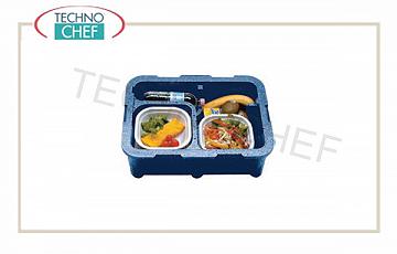 SINGLE-PASTE isothermal container, 2 compartments without tableware Monoking isothermal box Monoking, 2 insulated compartments without tableware, dim. internal mm 420x290x120h, dim. external mm 425x265x160h