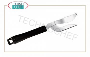 48280 series with polypropylene handle Double squamapesce, 18/10 stainless steel, polypropylene handle, 22.5 cm long