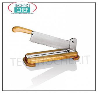 Technochef - Manual bread cutter Bread slicer-Manual bread cutter on wooden base, Weight 2,1 Kg, dim. mm. 410x150x100h