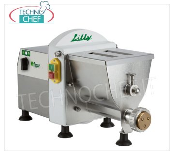 FIMAR - Professional LILLY FRESH PASTA MACHINE, 1.5 Kg tub - mod.PF15E Extruded fresh pasta machine, with 1.5 Kg tank, hourly output 2.5 - 5 Kg / h, V.230 / 1, Kw.0.25, Weight 16 Kg, dim.mm.253x472.5x316h