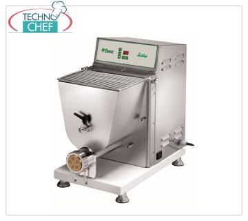 FIMAR - Professional EXTRUDED FRESH PASTA MACHINE, 3.5 Kg bowl - mod.PF40EN Fresh pasta machine with water-cooled extrusion mouth, bowl capacity 3.5 Kg, hourly output 13 Kg/h, complete with PASTA CUTTER, V.400/3+N, Kw.0.75, Weight 35 Kg, dim. mm.320x595x525h
