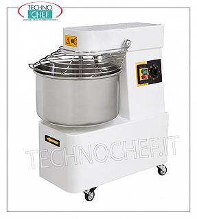 SPIRAL MIXER with 16 lt tank for 12 kg of dough SPIRAL MIXER, with head and fixed bowl of lt.16, mixing capacity 12 Kg, complete with kneader rod, timer and wheels, V. 230/1, Kw.0,75, Weight Kg.65, dim.mm .385x670x725h