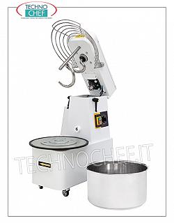 12 Kg SPIRAL MIXER, with liftable head and removable bowl, SPIRAL MIXER 12 Kg, with liftable head and removable 16 lt bowl, complete with dough splitter rod, timer and wheels, V.400/3, Kw.0,75, Weight Kg.71,5, dim.mm.385x670x725h