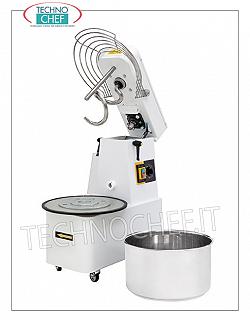 12 Kg SPIRAL MIXER, with liftable head and removable bowl, SPIRAL MIXER 12 Kg, with liftable head and removable 16 lt bowl, complete with dough splitter rod, timer and wheels, V.400/3, Kw.0,75, Weight Kg.71,5, dim.mm.385x670x725h