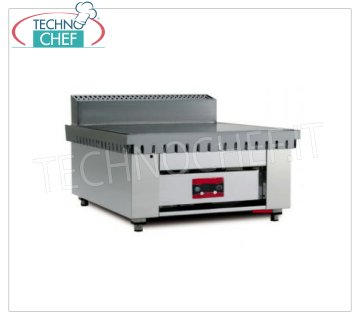 ELECTRIC food cooker with STEEL PLATE, Top version Electric piadina cooker on top version with 600x600 steel hob for 4 piadinas, V 380/3+N, kw 4.00, dim. external mm 650x730x490h