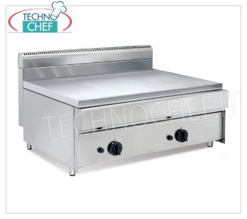 Technochef - COUNTERTOP GAS cooker with 2 COOKING ZONES with INDEPENDENT CONTROLS PROFESSIONAL COUNTERTOP GAS COOKER, with 800x590 mm plate, 2 COOKING ZONES with INDEPENDENT CONTROLS, thermal power Kw.14,00, Weight 76 Kg, dim.mm.800x700x500h