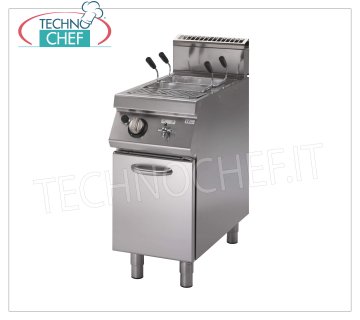 Technochef - GAS PASTA COOKER on FURNITURE, 1 bowl of lt. 26, mod.PK70 / 40CPGS Gas pasta cooker on cabinet, Line 700, 1 stainless steel tank of lt.26, thermal power Kw. 9.5, Weight 72 Kg, dimensions mm 400x730x870h