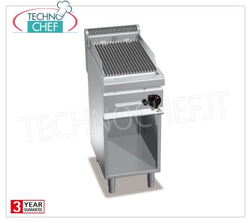 TECHNOCHEF - GAS PIETRALAVIC GRID, 1 module on DAY COMPARTMENT, Mod. PLG40M / G GAS LAVA STONE GRILL, BERTOS, MACROS 700 Line, COMFORT POWER Series, 1 module on DAY COMPARTMENT with COOKING AREA of 350x515 mm, heat output Kw.9.9, Weight 48 Kg, dim.mm.400x700x900h