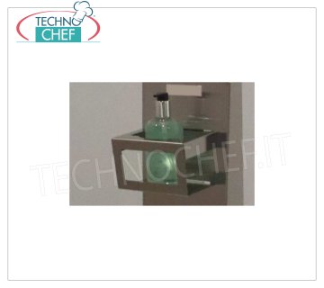 Technochef - DISPENSER HOLDER SUPPORT Disinfectant-antibacterial gel dispenser holder, suitable for 500 and 1000 ml bottles, both cylindrical (max diameter 100 mm) and ovoid (max dim.120x60 mm), dimensions mm.160x132x101h
