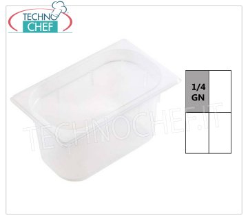 GN 1/4 Gastro-norm polypropylene containers Gastro-norm container 1/4, in polypropylene, dim.mm.265 x 162 x 65 h