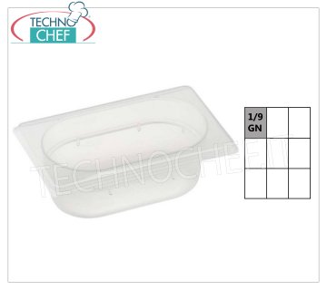GN 1/9 Gastro-norm polypropylene containers Gastro-norm container 1/9, in polypropylene, dim.mm.176 x 108 x 65 h