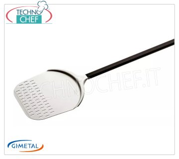 Gi.Metal - Rectangular perforated aluminum pizza shovel, Alice line, handle length 150 cm Rectangular perforated aluminum pizza shovel, Alice Line, light, smooth and resistant, dim.mm 330x330, handle length 1500 mm.