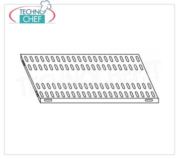 TECHNOCHEF - 304 stainless steel shelf for shelves, 60x30 cm, Mod.706030 Slotted shelf for shelving in AISI 304 stainless steel with hook or bolt mounting, glossy finish, rounded edges, thickness 8/10, capacity 100 Kg, dimensions 60x30 cm