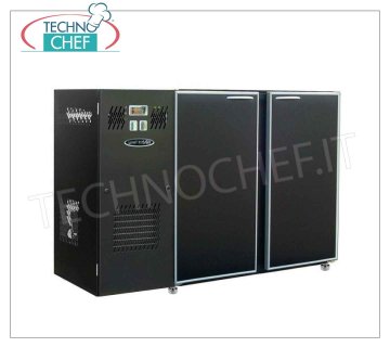 2-door bar fridge, Ventilated, in Black Skinplate Refrigerated counter for bars, 2 blind doors in black skinplate, ventilated, temp. + 2 ° + 8 °, V 230/1, kW 0.486, dim. mm 1350x540x875h.