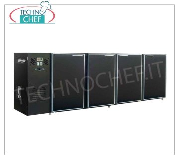 Refrigerated tables for bars Multipurpose refrigerated backboard, 4 skinpainted doors, ventilated, temp + 2 ° + 8 °, V 230/1, kW 4,23, dim. Mm 2400x540x850h.