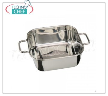 Ilsa - SINGLE PORTION SQUARE INOX ROASTER 2 handles SQUARE ROASTER 2 handles, Monoportions Collection, in STAINLESS STEEL, dim.mm.120x120x45h.