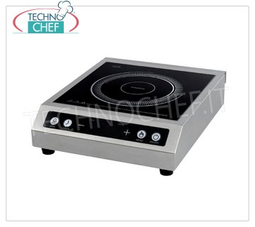 TECHNOCHEF - Table Induction Plate, Inductive Surface Ø 120 ÷ 260 mm, Mod.RT350PROTOUCH INDUCTION table top with glass ceramic top SHOTT CERAN, INDUCTIVE SURFACE diameter from 120 to 260 mm, 10 power levels, digital display and touch controls Touch, V.230 / 1, Kw.3,5, Weight 5.5 Kg, dim.mm.340x410x105h