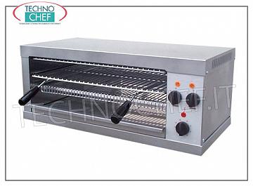 Toasters and toasters TOASTER with STAINLESS STEEL structure, QUARTZ resistance, time adjustment switch, internal chamber dimensions mm 320x220x270h, V.230 / 1, kw 2,0, external dimensions mm 440x240x380h